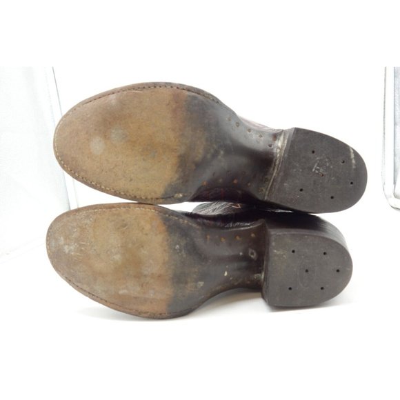 Renegade Brown Eel Skin Leather Cowboy Western Boots Shoes Women's 6 B - Picture 4 of 9